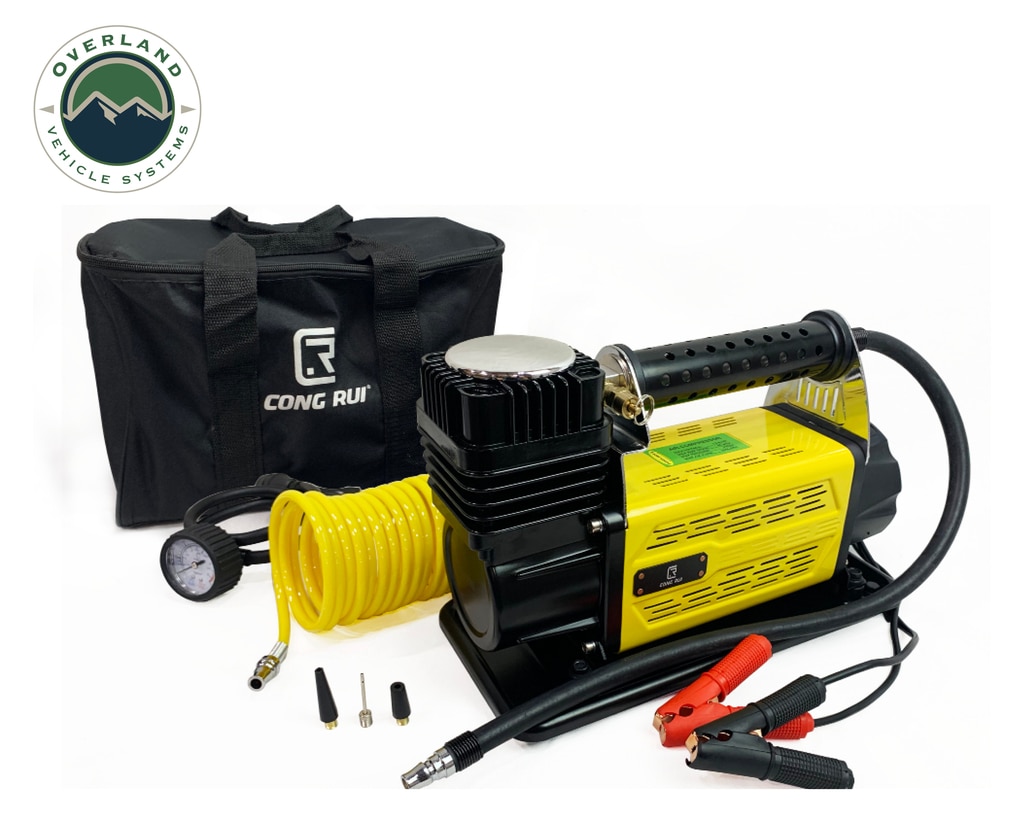 Overland Vehicle Systems Portalble Air Compressor System 5.6 CFM With Storage Bag, Hose and Attachments Universal