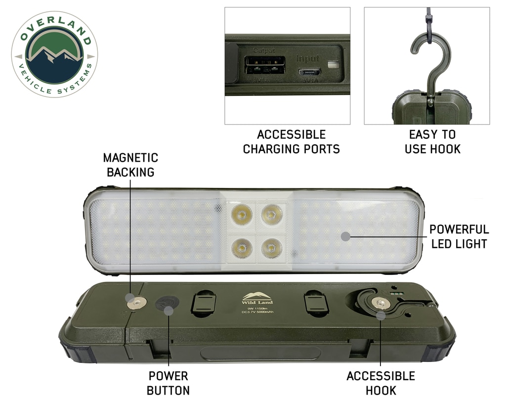 Overland Vehicle Systems Wild Land Camping Gear Encounter Light With 3 Removeable Pods