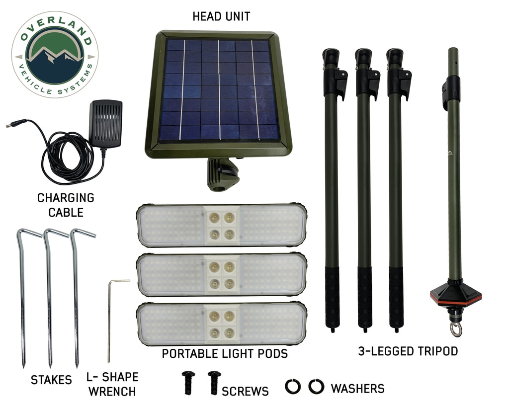 Overland Vehicle Systems Wild Land Camping Gear Encounter Light With 3 Removeable Pods