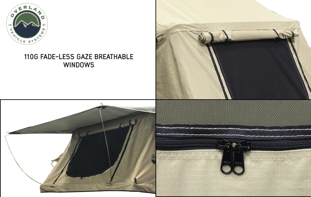 Overland Vehicle Systems Roof Top Tent 3 Person with Green Rain Fly TMBK