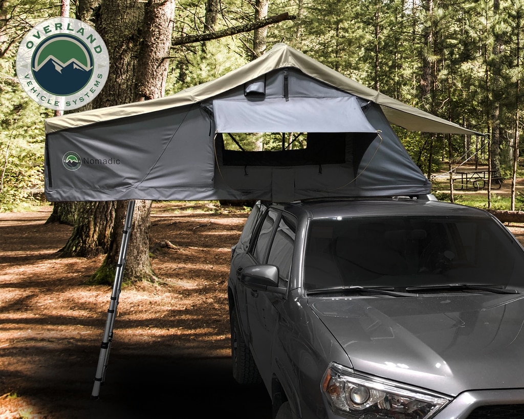 Overland Vehicle Systems Roof Top Tent 2 Person Extended Roof Top Tent With Annex Green/Gray Nomadic