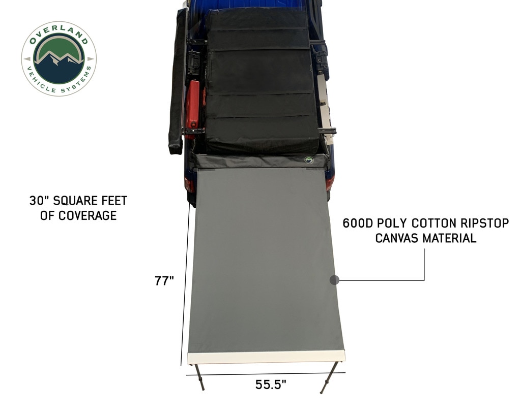 Overland Vehicle Systems Nomadic Awning 1.3 - 4.5 Foot With Black Cover