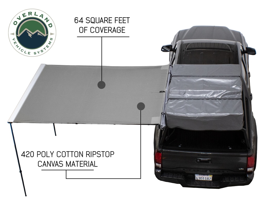 Overland Vehicle Systems Awning 2.0-6.5 Foot With Black Cover Universal Nomadic