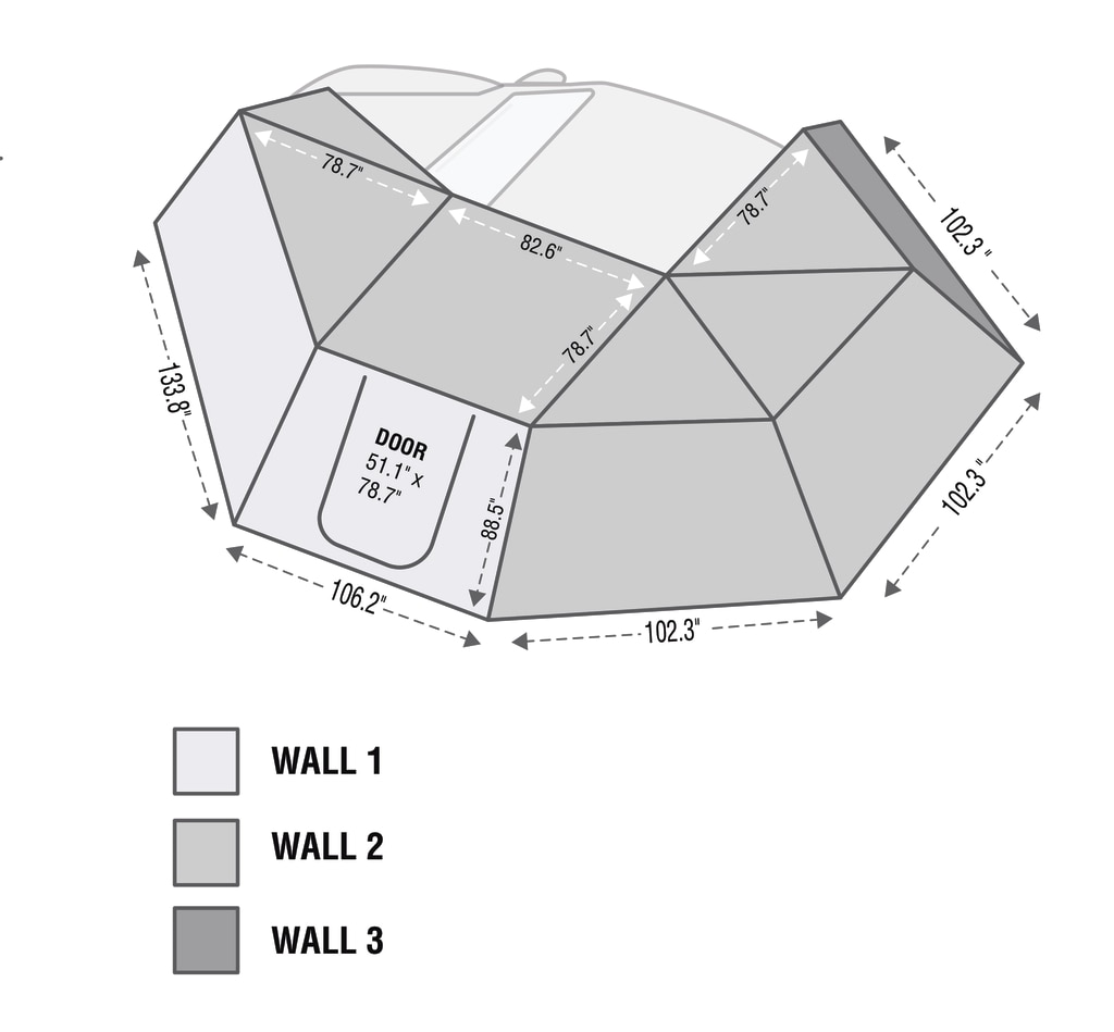 Overland Vehicle Systems Nomadic 270 Drivers Side Awning Wall 1