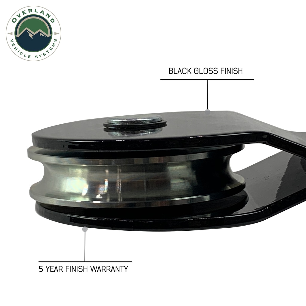 Overland Vehicle Systems Snatch Block Black 30,000 Lb Breaking Strength Standard Universal