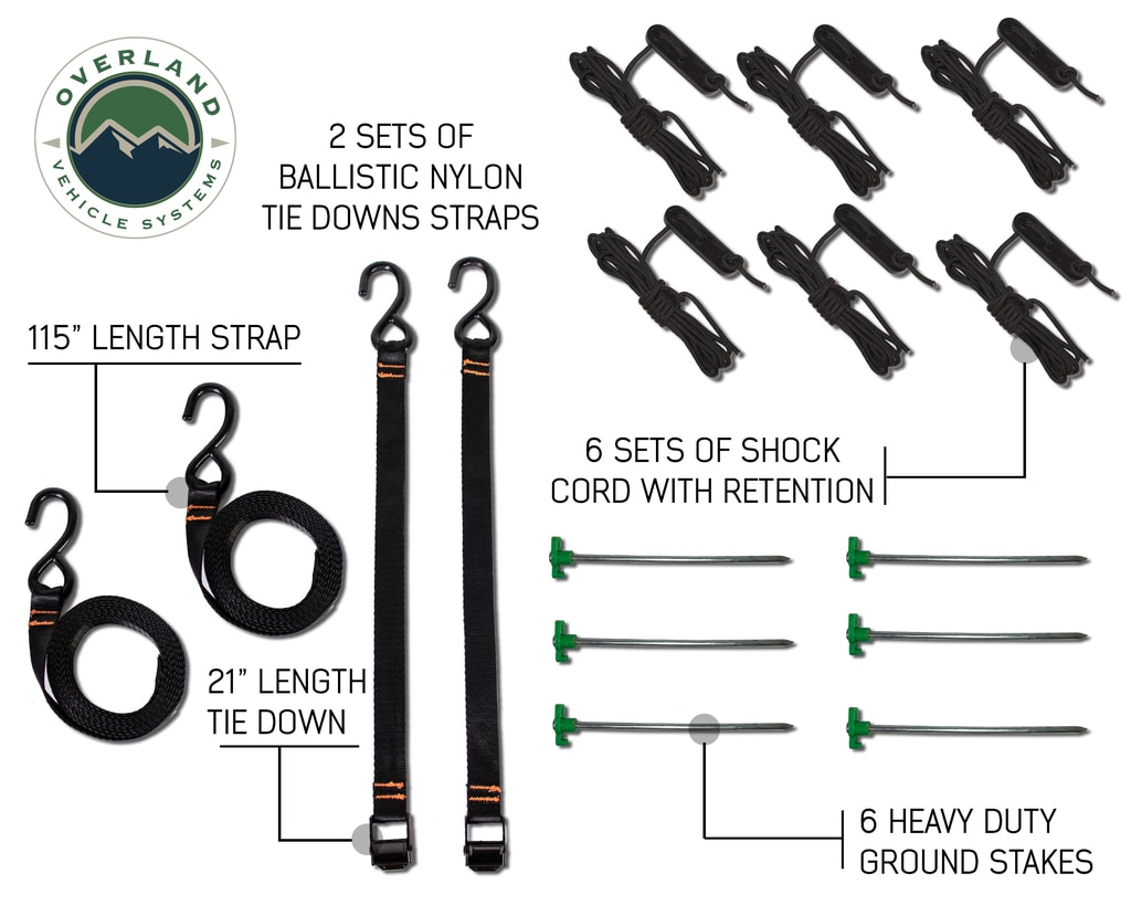 Overland Vehicle Systems Awning 270 Degree Awning and Wall 1, 2, & 3, W/Mounting Brackets Driverside Nomadic