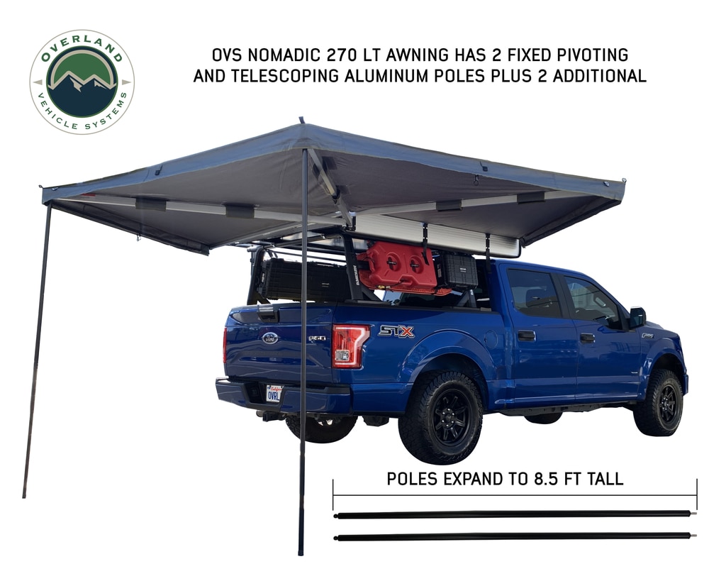 Overland Vehicle Systems Nomadic 270 LT Passenger Side Awning With Bracket Kit