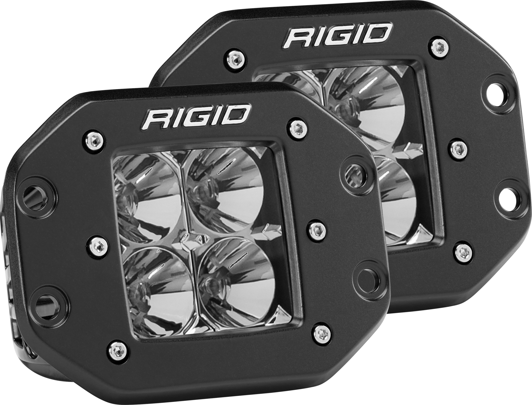 Rigid Industries Flood Flush Mount Black Pair D-Series Pro