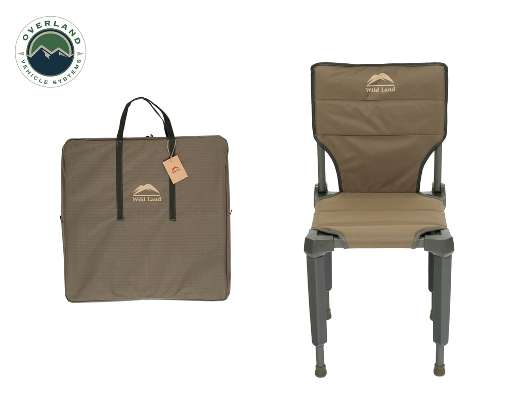 Overland Vehicle Systems Camping Chair Tan with Storage Bag Wild Land