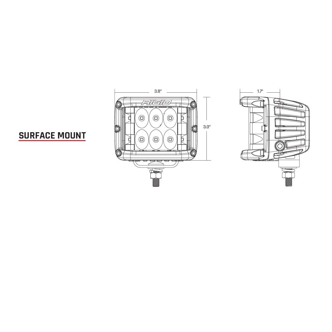 Rigid Industries Flood Surface Mount Pair D-SS Pro