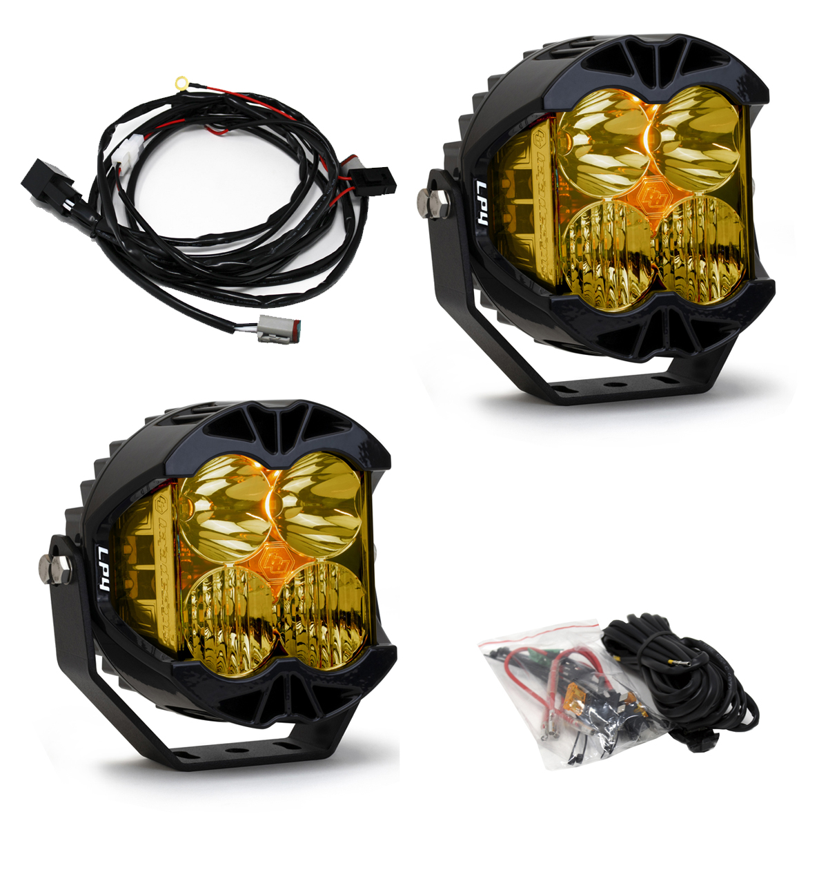 Baja Designs LP4 Pro LED Driving/Combo Amber Lens Pair