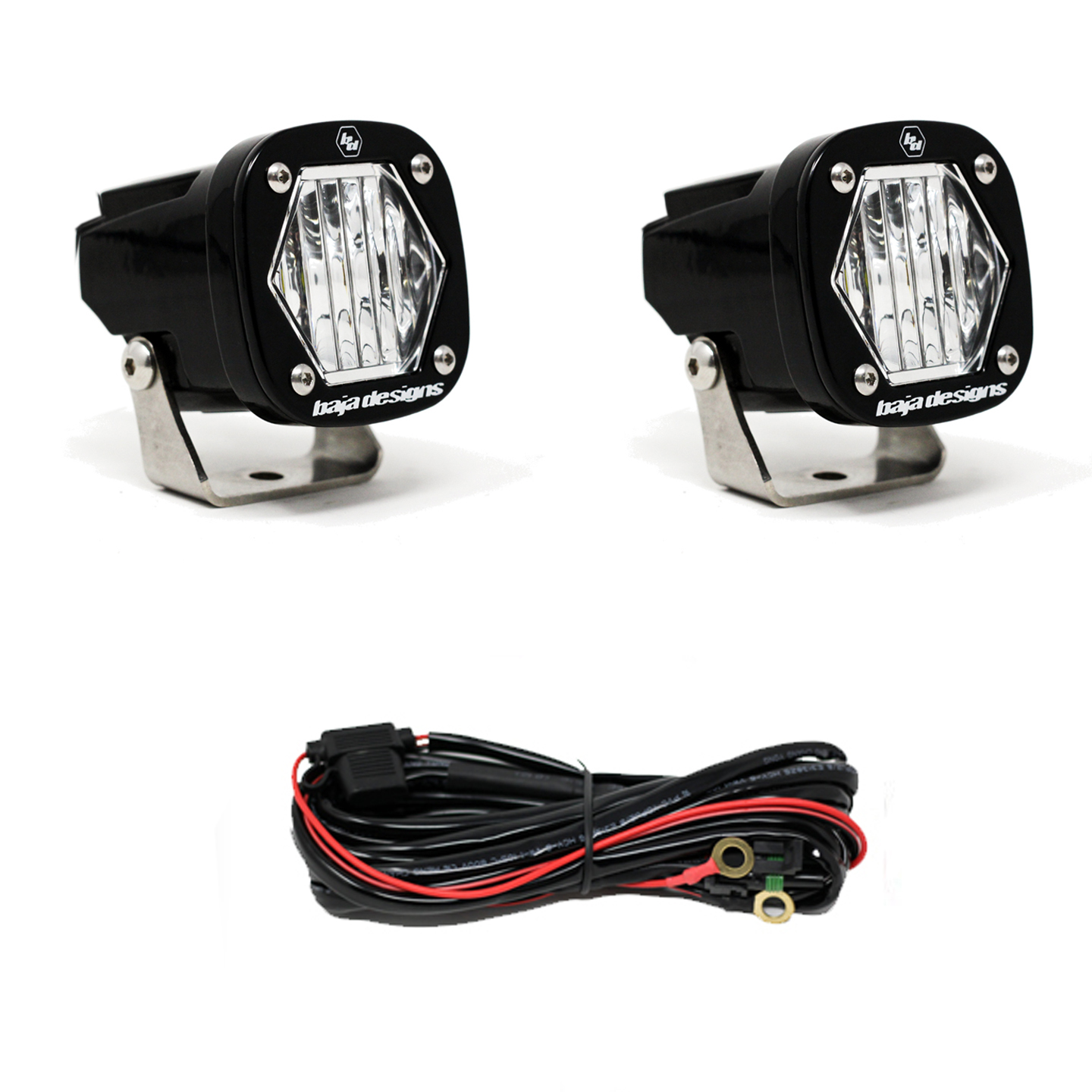 Baja Designs S1 Wide Cornering LED Light with Mounting Bracket Pair