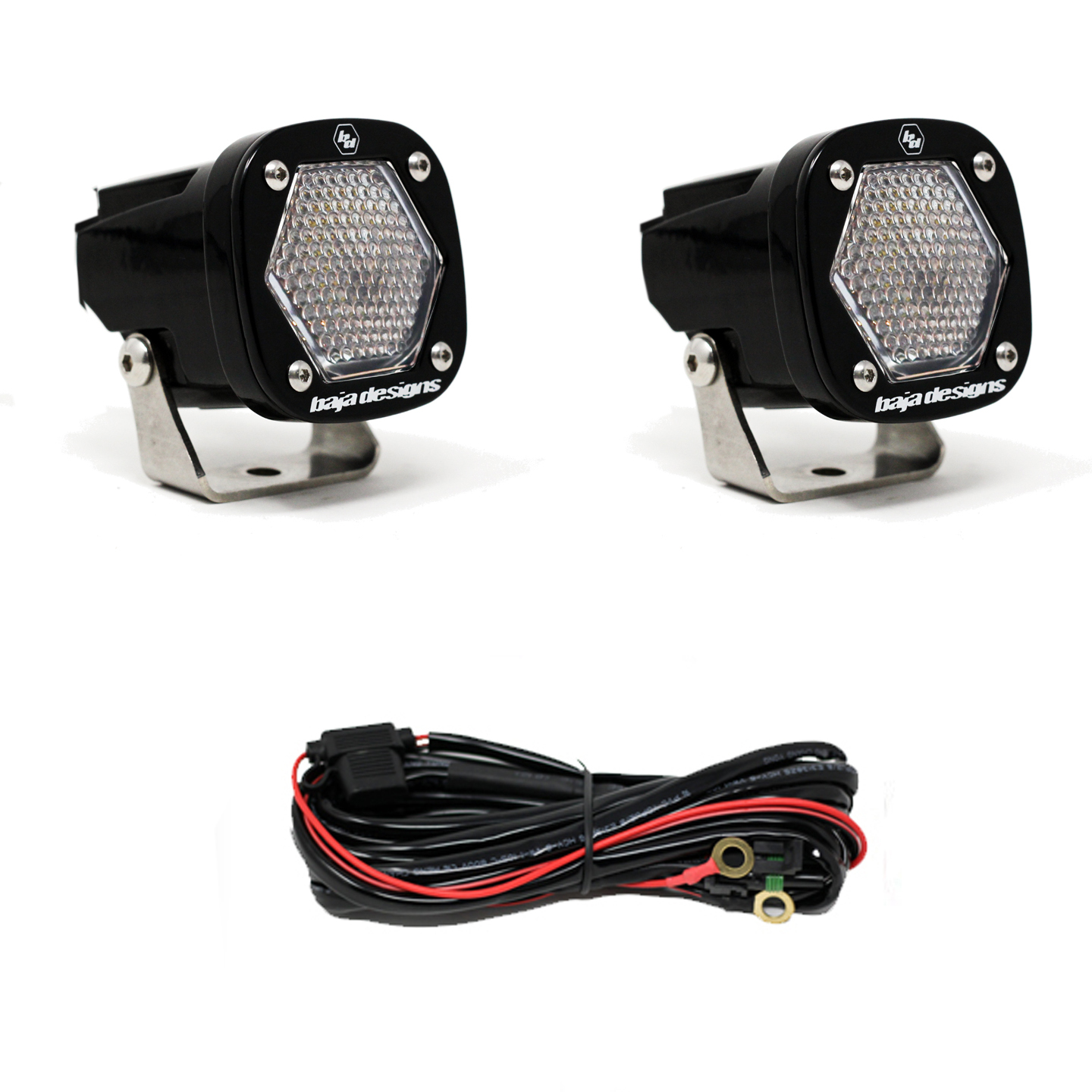 Baja Designs S1 Work/Scene LED Light with Mounting Bracket Pair