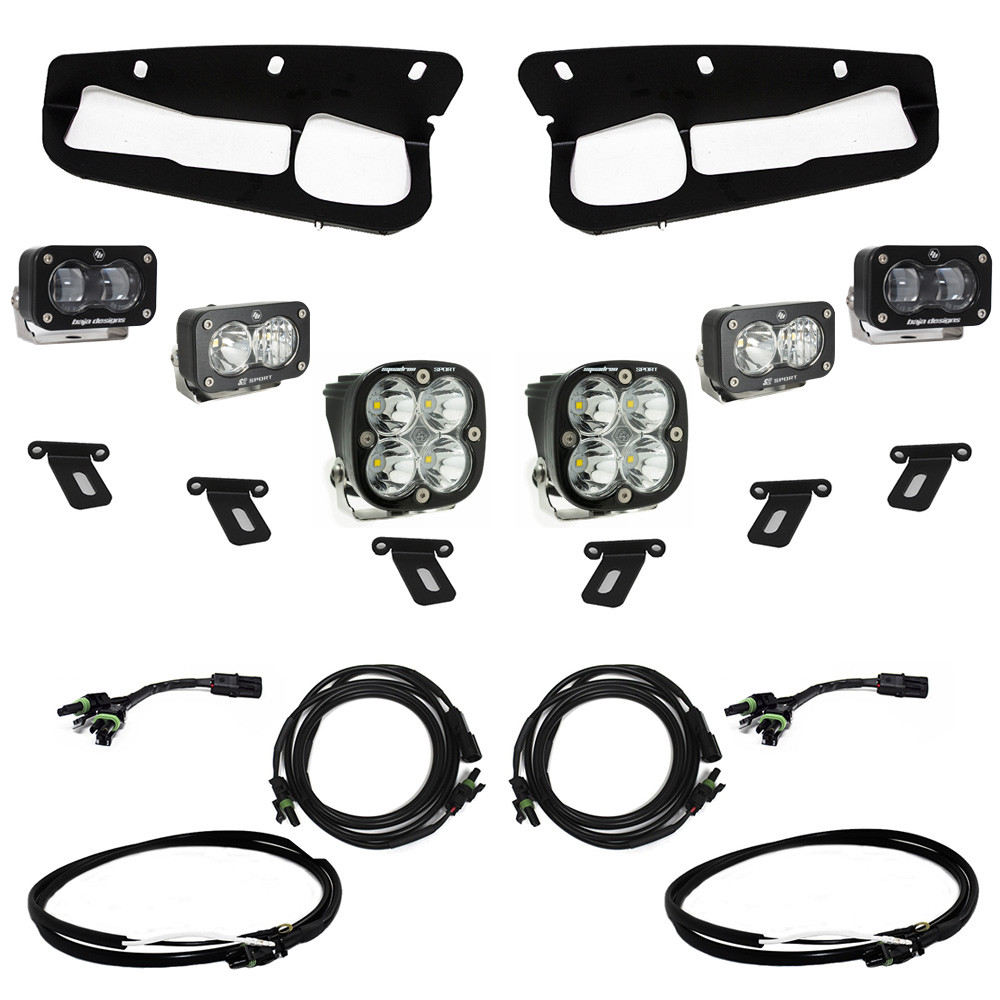 Baja Designs S2 SAE "Sportsman" Fog Pocket Light Kit; Steel Bumper 2021+ Ford Bronco