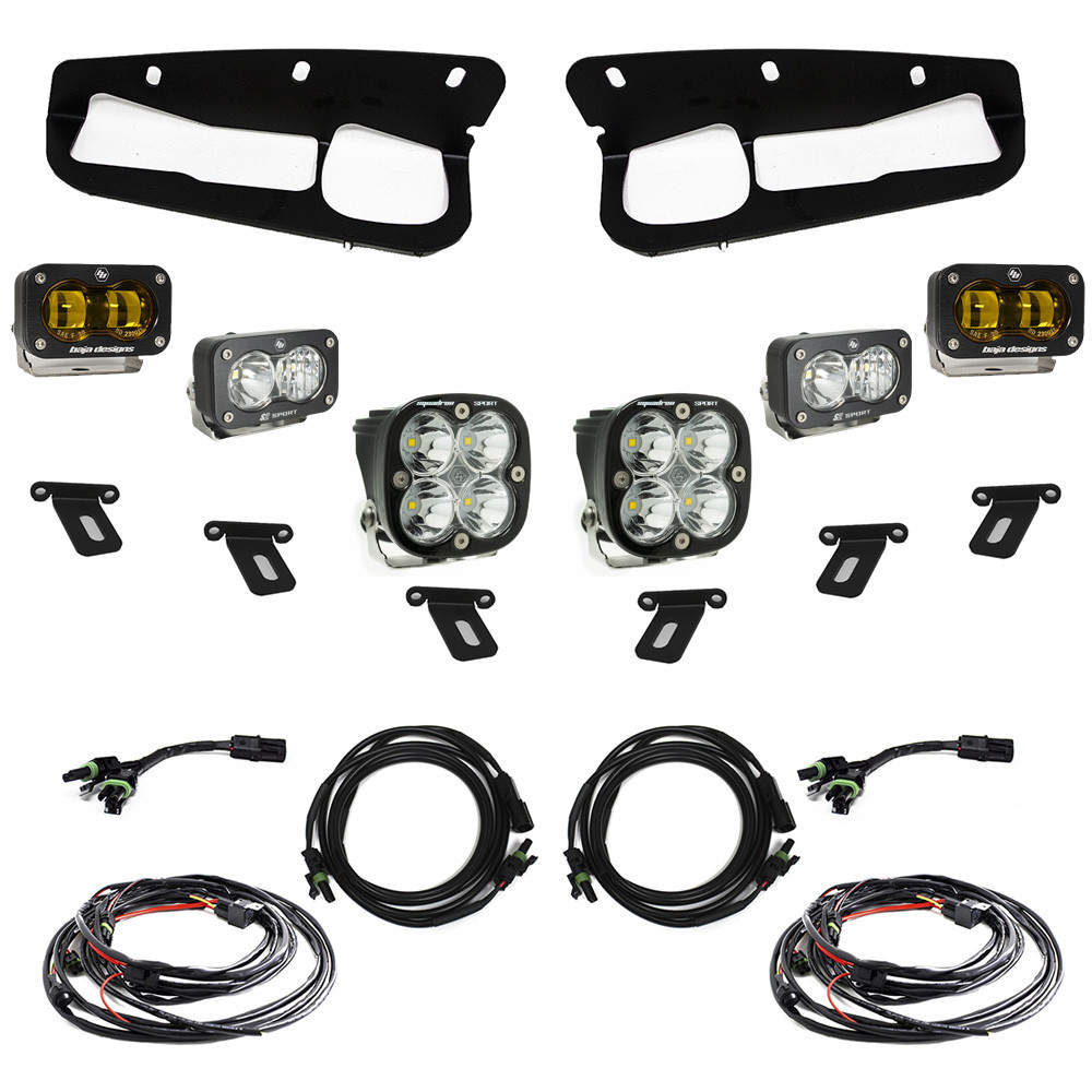 Baja Designs S2 SAE "Sportsman" Fog Pocket Light Kit; Steel Bumper 2021+ Ford Bronco