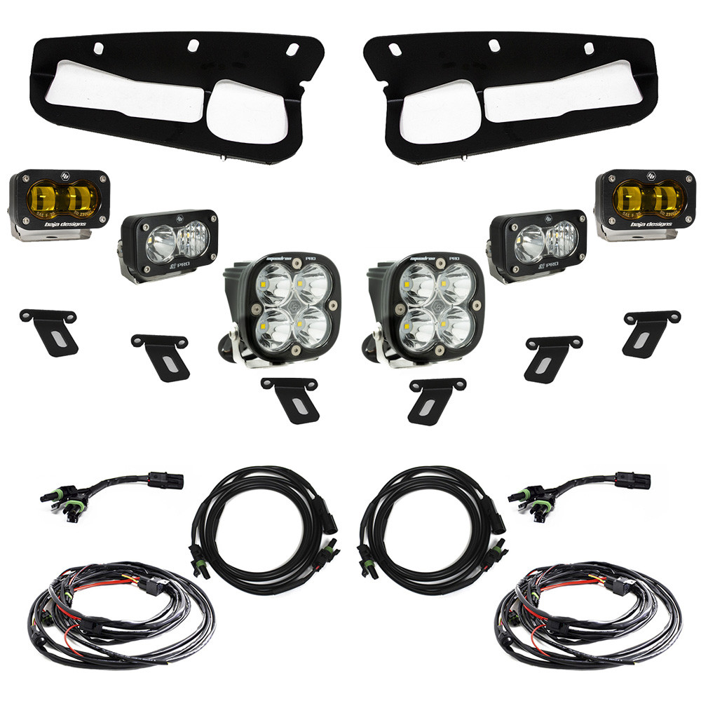 Baja Designs S2 SAE "Pro" Fog Pocket Light Kit; Steel Bumper 2021+ Ford Bronco