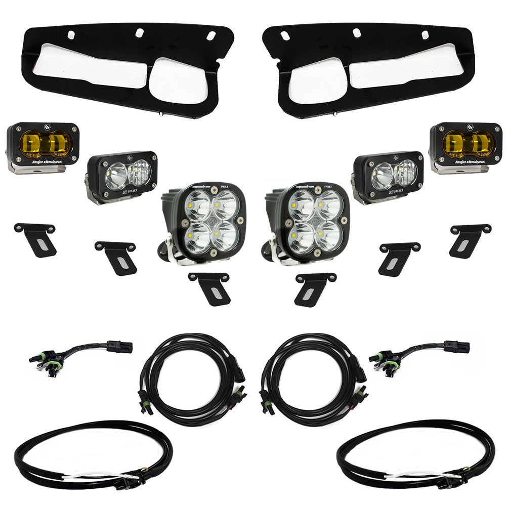 Baja Designs S2 SAE "Pro" Fog Pocket Light Kit; Steel Bumper 2021+ Ford Bronco