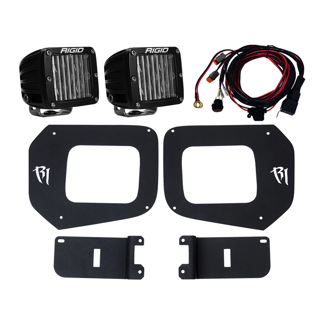 Rigid Industries 16-20 Toyota Tacoma Fog Light Mount Kit Includes 2 SAE D-Series Lights D-Series Pro