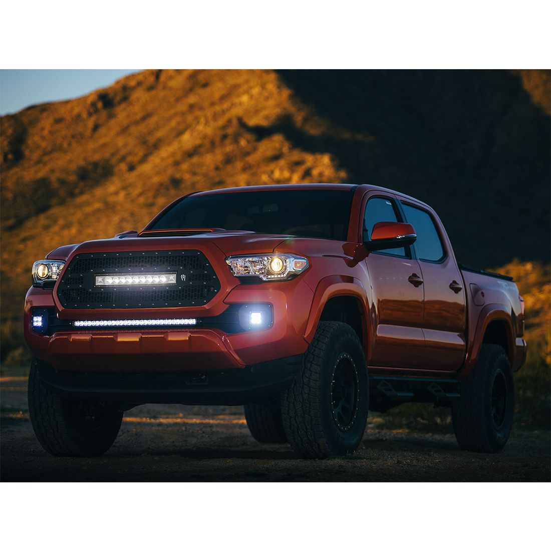 Rigid Industries 16-20 Toyota Tacoma Fog Light Mount Kit Includes 2 SAE D-Series Lights D-Series Pro