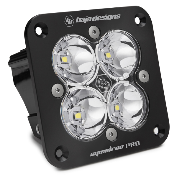 Baja Designs Flush Mount LED Light Pod Black Clear Lens Spot Pattern Squadron Pro