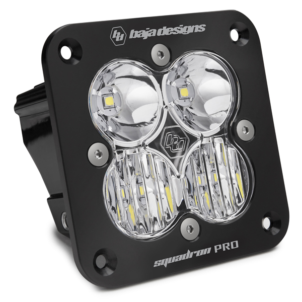 Baja Designs Flush Mount LED Light Pod Black Clear Lens Driving/Combo Pattern Squadron Pro