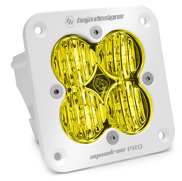 Baja Designs Flush Mount LED Light Pod White Amber Lens Wide Cornering Pattern Squadron Pro