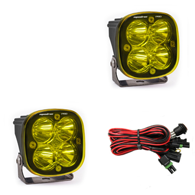 Baja Designs LED Light Pods Amber Lens Spot Pattern Pair Squadron Pro Series