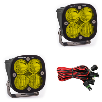 Baja Designs LED Light Pods Amber Lens Driving Combo Pattern Pair Squadron Pro Series