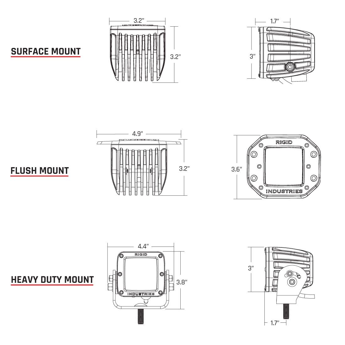 Rigid Industries Driving Surface Mount Pair D-Series Pro