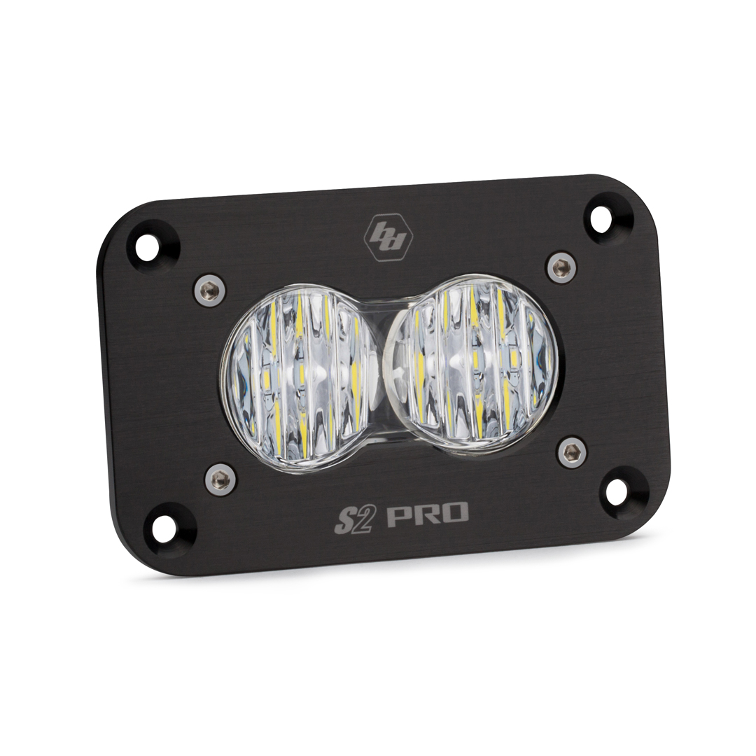 Baja Designs LED Work Light Clear Lens Wide Cornering Pattern Flush Mount Each S2 Sport