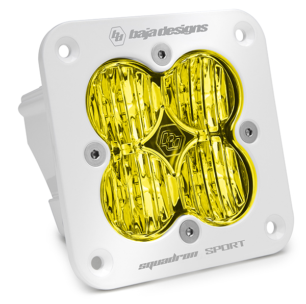 Baja Designs Flush Mount LED Light Pod White Amber Lens Wide Cornering Pattern Squadron Sport