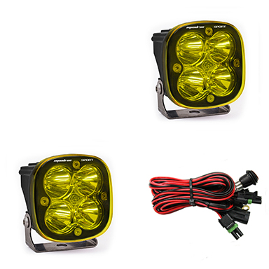 Baja Designs LED Light Pods Amber Lens Spot Pair Squadron Sport