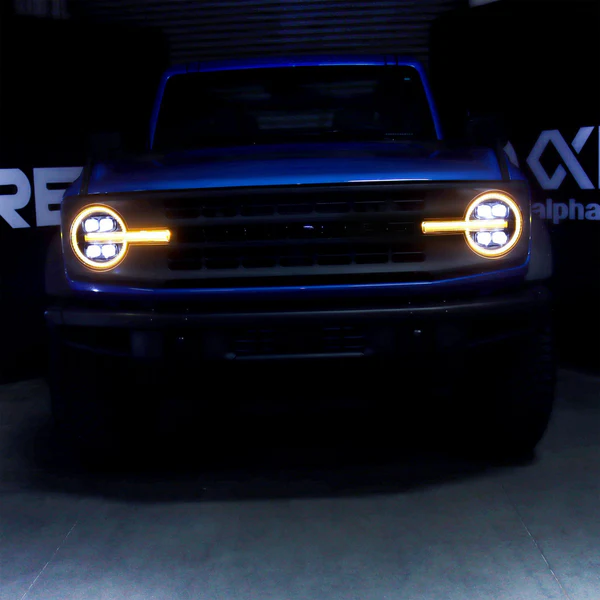 AlphaRex NOVA-Series LED Projector Headlights Alpha-black 21-24 Ford Bronco /22-24 Ford Bronco Raptor