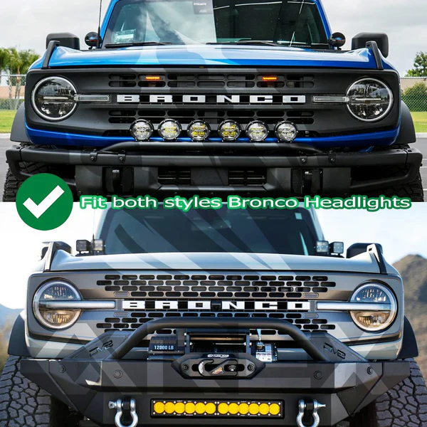 AlphaRex NOVA-Series LED Projector Headlights Alpha-black 21-24 Ford Bronco /22-24 Ford Bronco Raptor