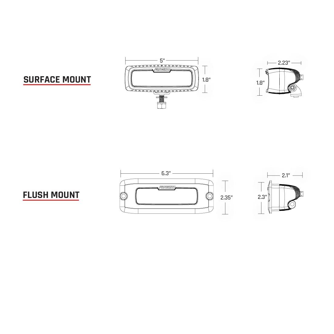 Rigid Industries Spot Surface Mount Pair SR-Q Pro