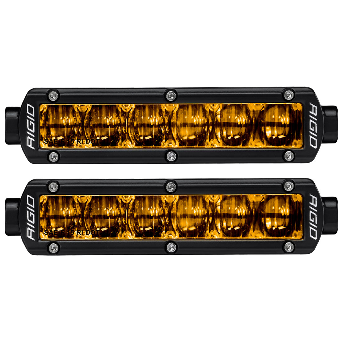 Rigid Industries SAE J583 Compliant Selective Yellow Fog Light Pair Sr-Series Pro 6 Inch Street Legal Surface Mount