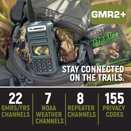 Rugged Radios GMR2 PLUS - GMRS / FRS Two Way Handheld Radio