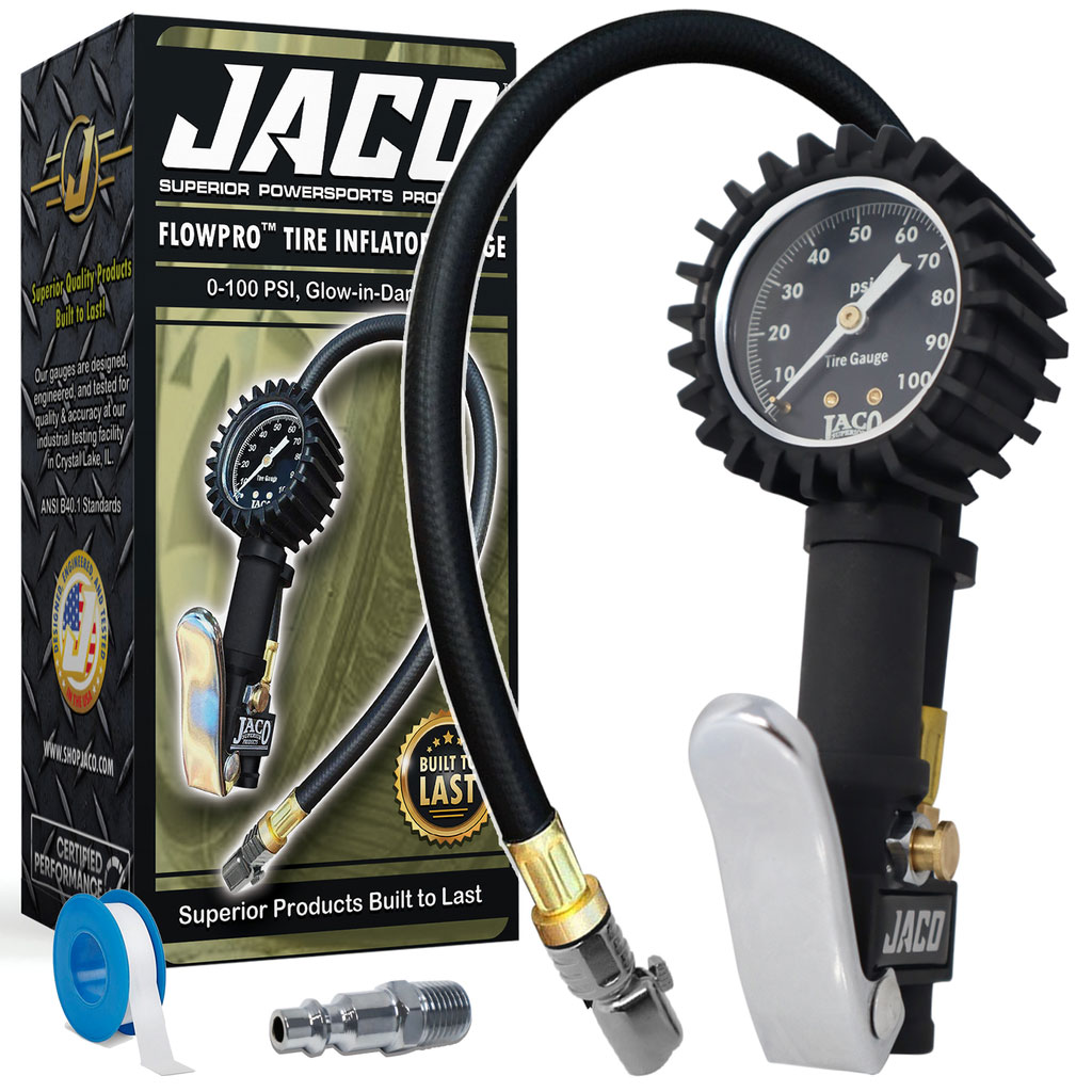 JACO FlowPro Tire Inflator with Pressure Gauge - 100 PSI