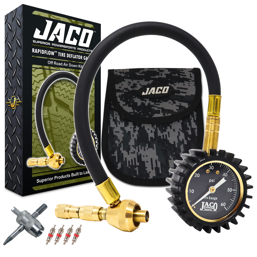 JACO RapidFlow Tire Deflator Gauge (0-60 PSI)