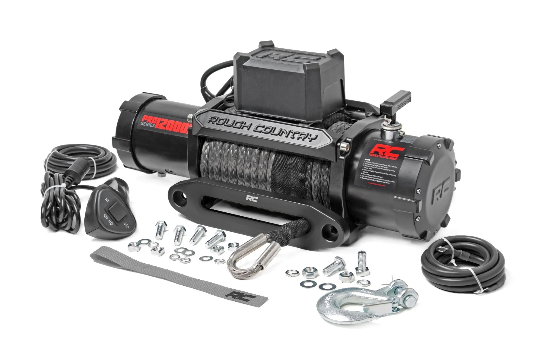 Rough Country 12000LB Pro Series Electric Winch | Synthetic Rope FREE SHIPPING